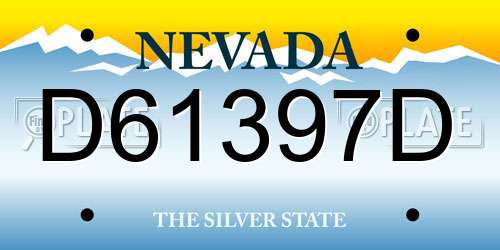 D61397D Nevada License Plate