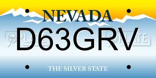 D63GRV Nevada License Plate