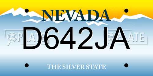 D642JA Nevada License Plate