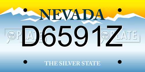 D6591Z Nevada License Plate