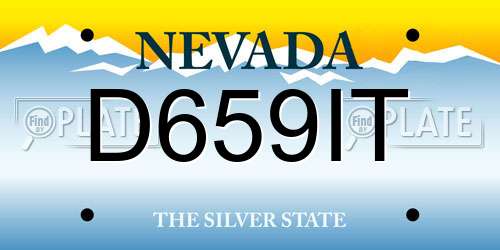 D659IT Nevada License Plate