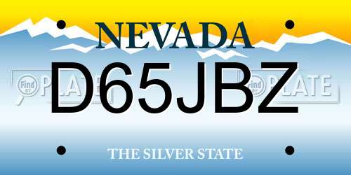 D65JBZ Nevada License Plate