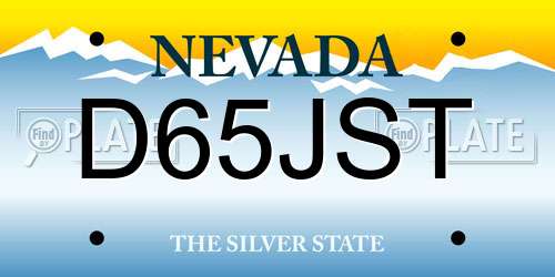 D65JST Nevada License Plate