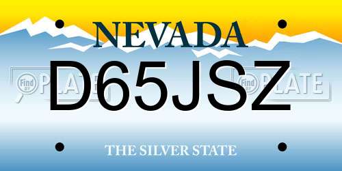 D65JSZ Nevada License Plate