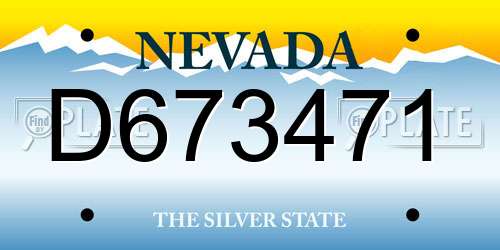 D673471 Nevada License Plate