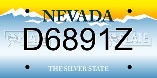 D6891Z Nevada License Plate