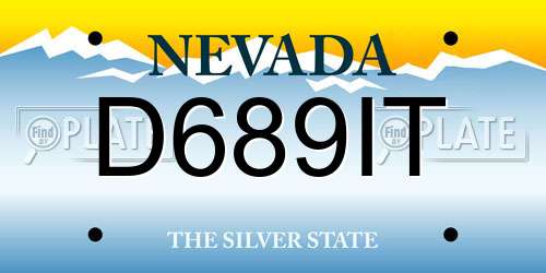 D689IT Nevada License Plate