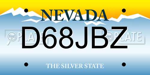 D68JBZ Nevada License Plate