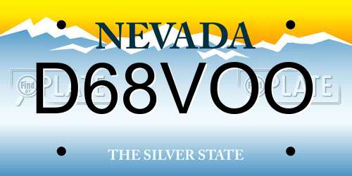 D68VOO Nevada License Plate