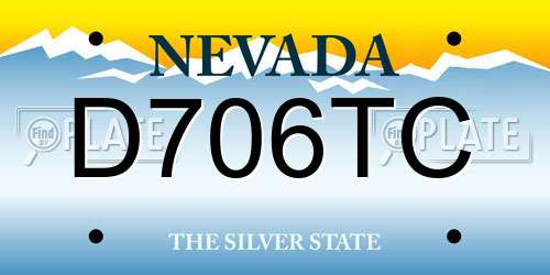 D706TC Nevada License Plate