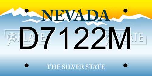 D7122M Nevada License Plate