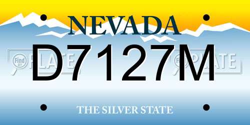 D7127M Nevada License Plate