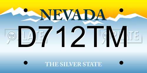 D712TM Nevada License Plate