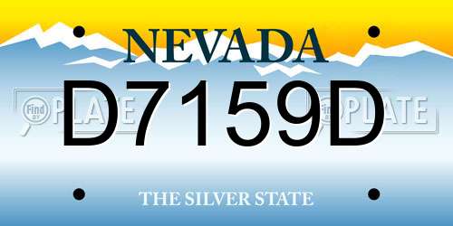 D7159D Nevada License Plate