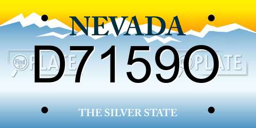 D7159O Nevada License Plate