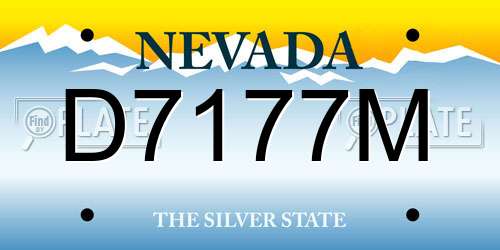 D7177M Nevada License Plate