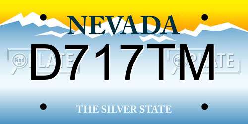 D717TM Nevada License Plate