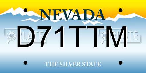 D71TTM Nevada License Plate