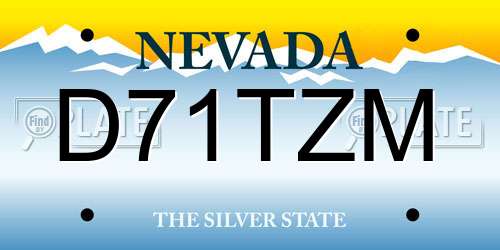 D71TZM Nevada License Plate