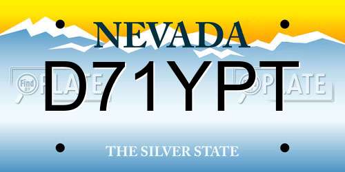 D71YPT Nevada License Plate