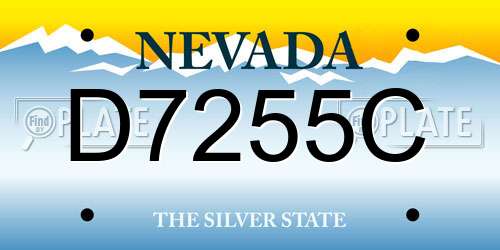D7255C Nevada License Plate