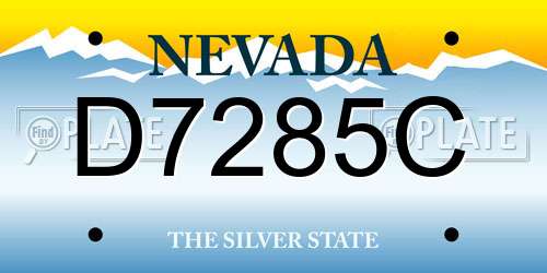 D7285C Nevada License Plate