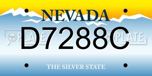D7288C Nevada License Plate