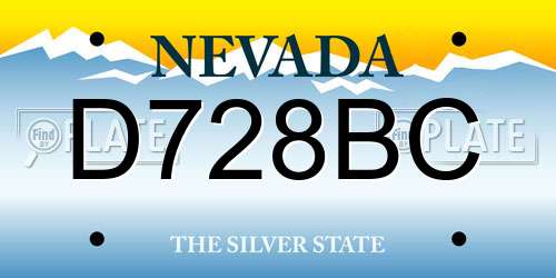 D728BC Nevada License Plate