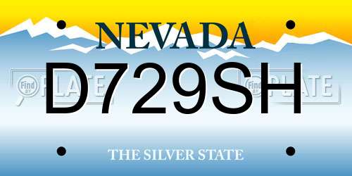 D729SH Nevada License Plate