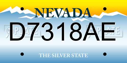 D7318AE Nevada License Plate