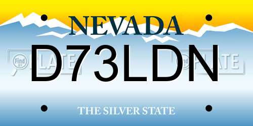 D73LDN Nevada License Plate