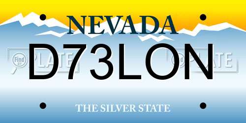 D73LON Nevada License Plate