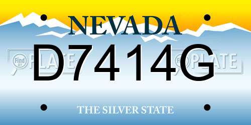 D7414G Nevada License Plate