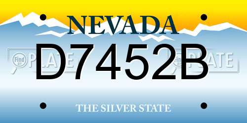D7452B Nevada License Plate