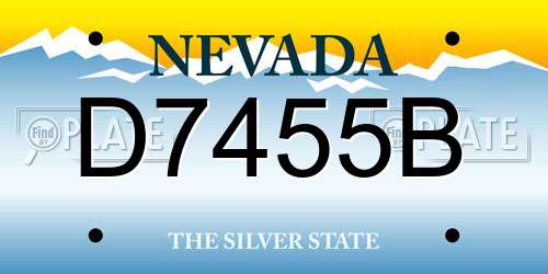 D7455B Nevada License Plate