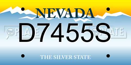 D7455S Nevada License Plate