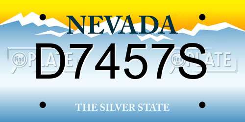 D7457S Nevada License Plate