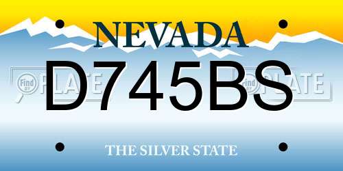 D745BS Nevada License Plate