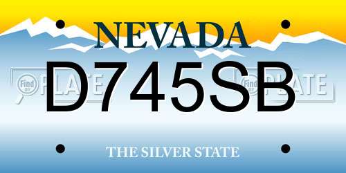 D745SB Nevada License Plate