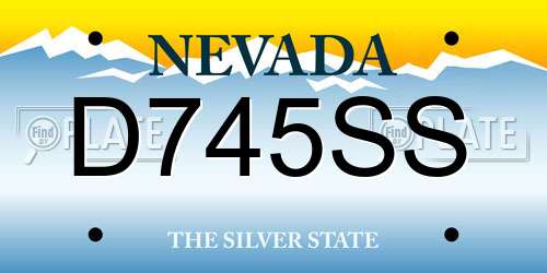 D745SS Nevada License Plate