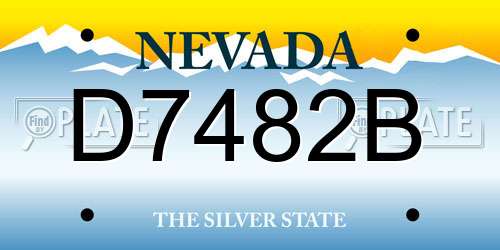 D7482B Nevada License Plate