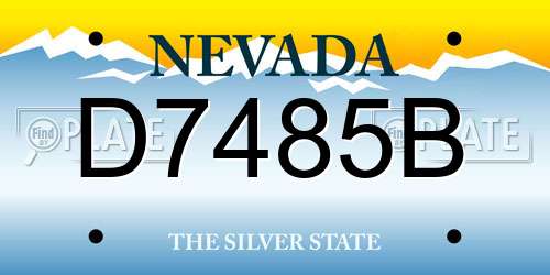 D7485B Nevada License Plate