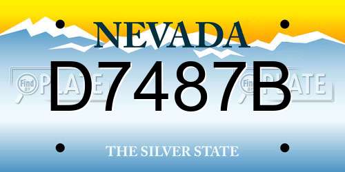 D7487B Nevada License Plate