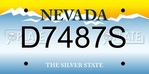 D7487S Nevada License Plate