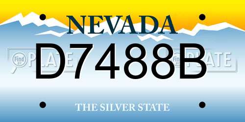 D7488B Nevada License Plate