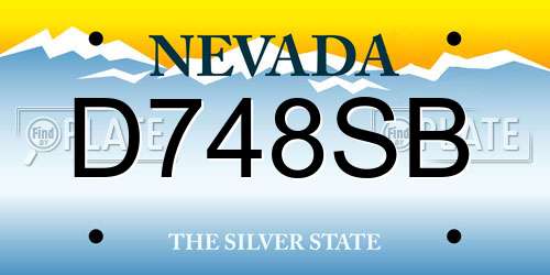 D748SB Nevada License Plate