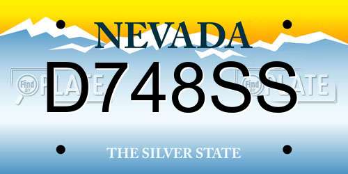 D748SS Nevada License Plate