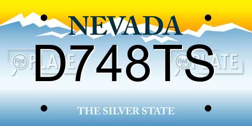D748TS Nevada License Plate