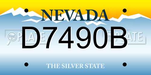 D7490B Nevada License Plate