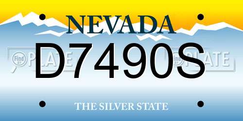 D7490S Nevada License Plate